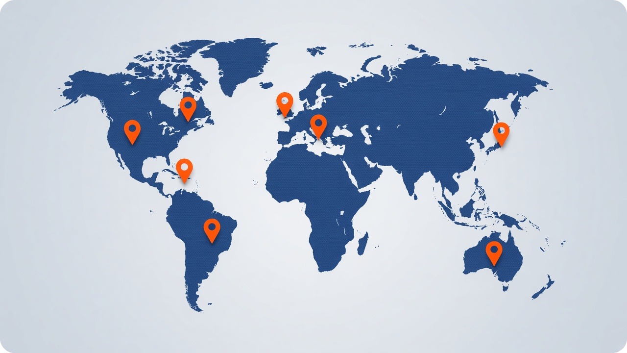 Area Scouts global presence world map